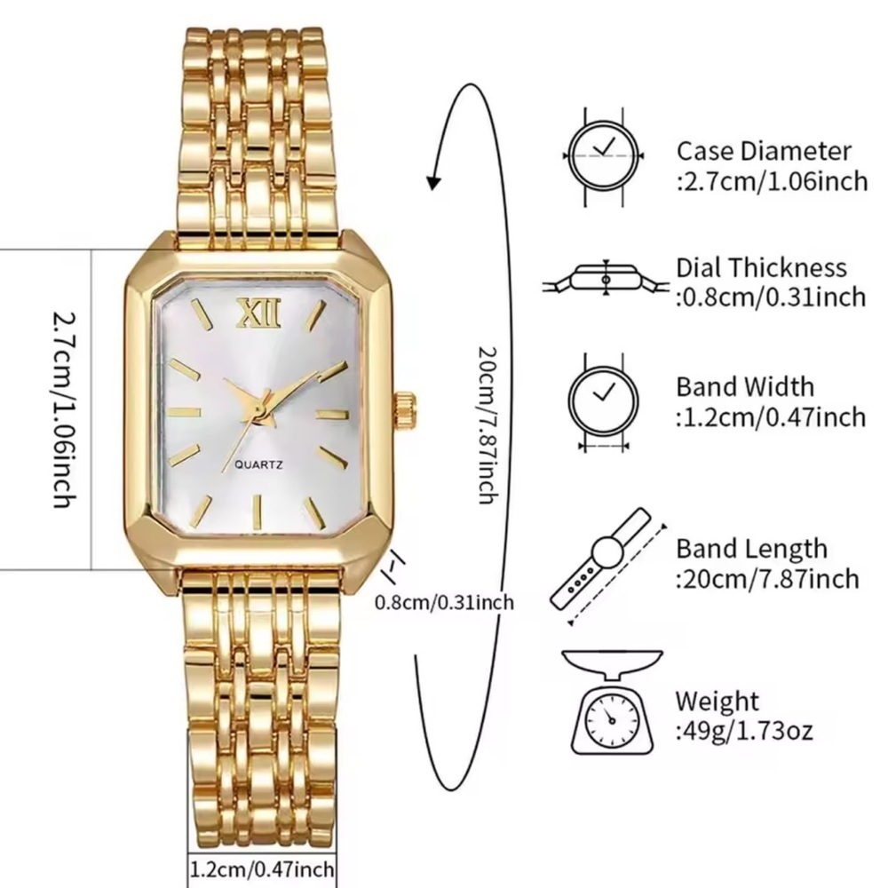 Classic Gold Pink Quartz Watch —Pink Dial & Linked Bracelet - Picture 5 of 7